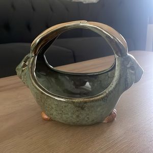 Green vintage bunny dish